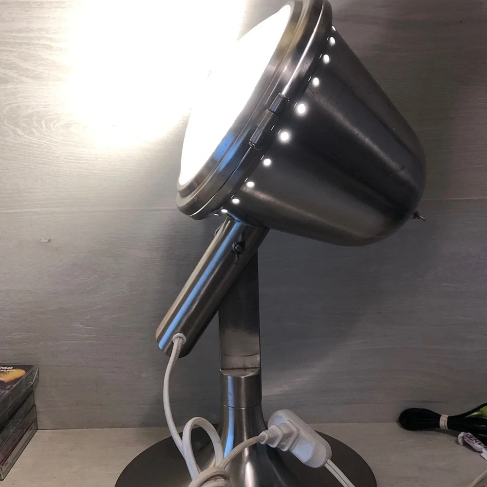 Art Deco Industrial Machine Age Modernist Space Age Electric Metal Lamp Pls Read